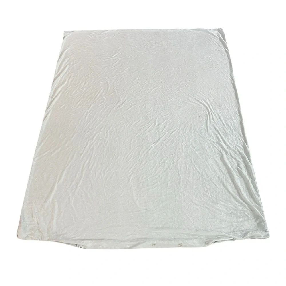 Pottery Barn Kids Duvet Cover Luxe Chamois Velour Soft Mint Cozy Warm 68